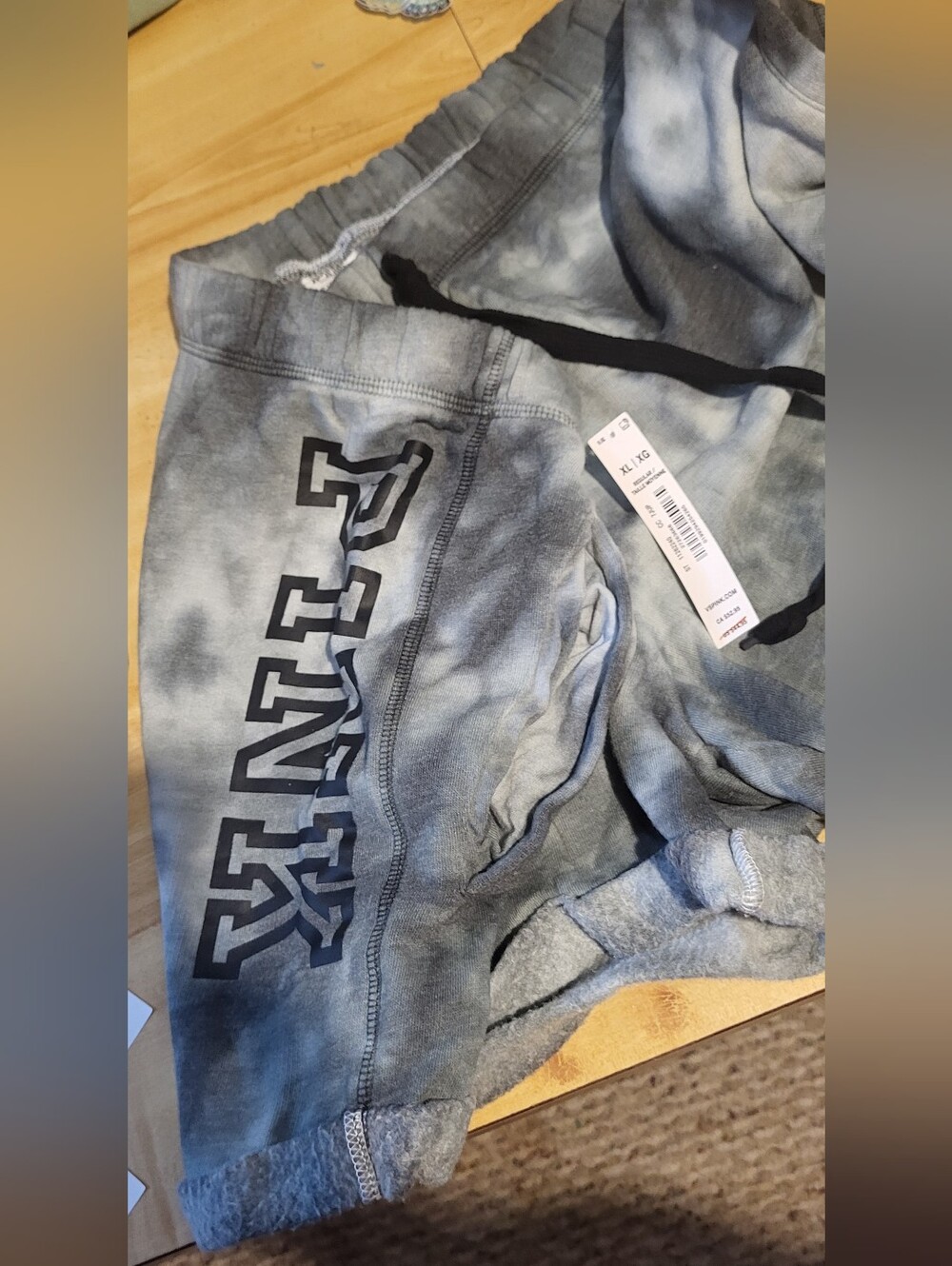PINK! Gray Tie-Dye Casual Shorts with Drawstring